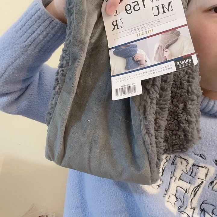 三醋酯纤维日单双面带灰色围脖159