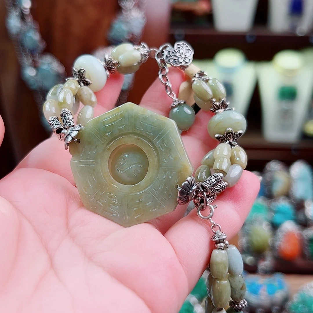 翡翠银S925镶嵌手链国风