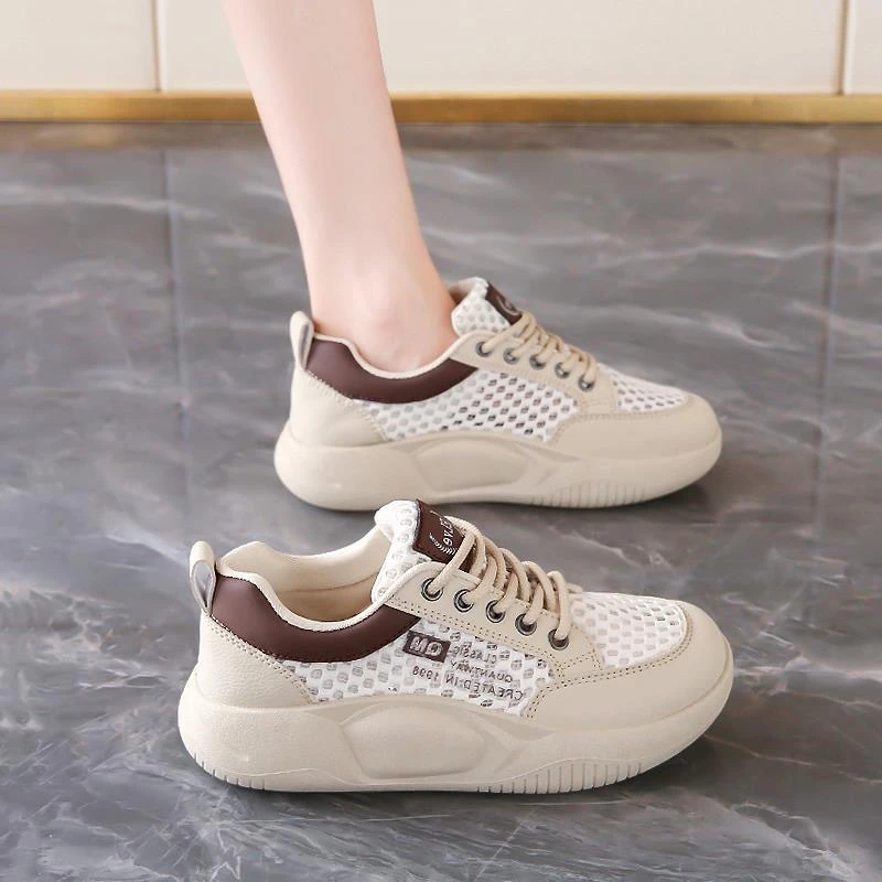 网鞋女透气网面休闲鞋夏季新款2025爆款时尚气质软底防滑运动鞋子