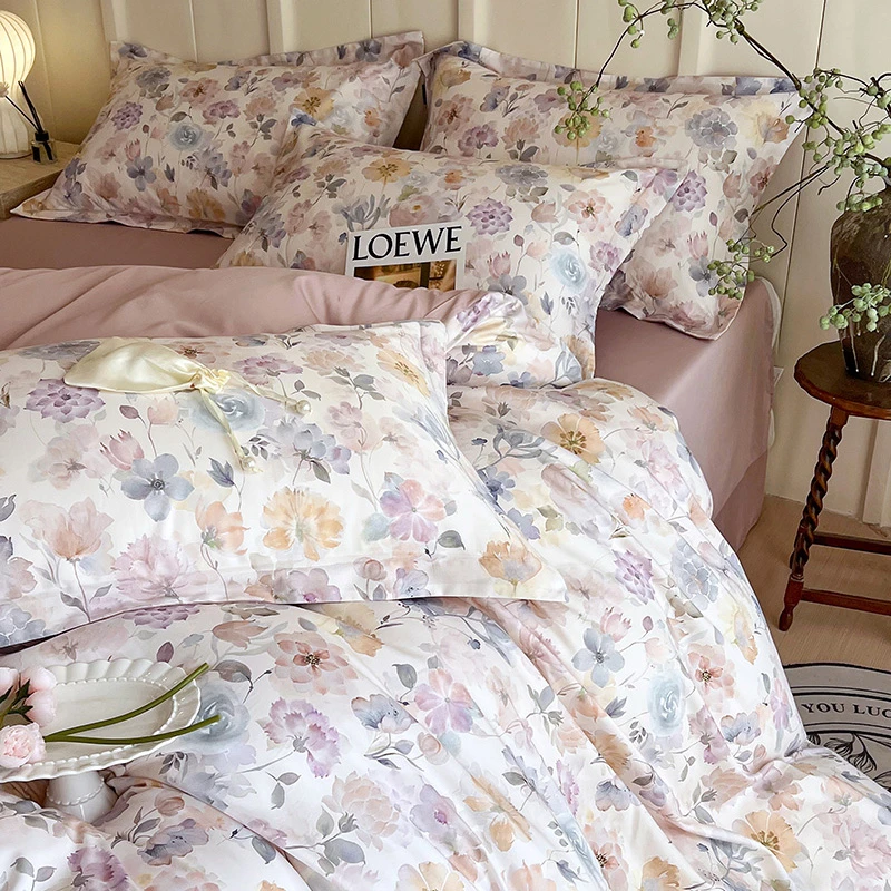 微引 现货 四季款 全棉纯棉四件套新疆长绒棉贡缎轻奢床品套件