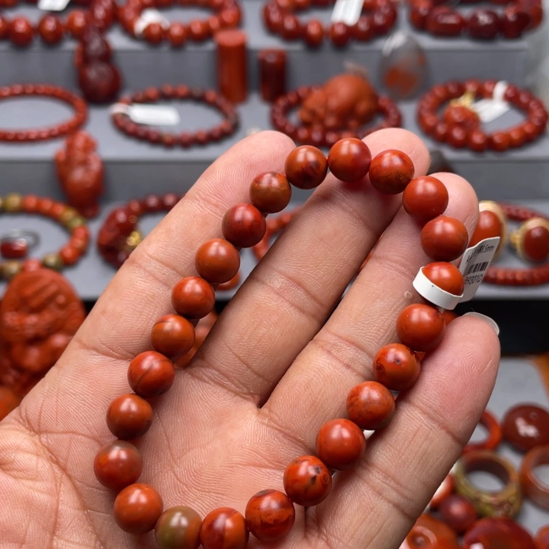 南红玛瑙未镶嵌珠宝奇石单圈8➕