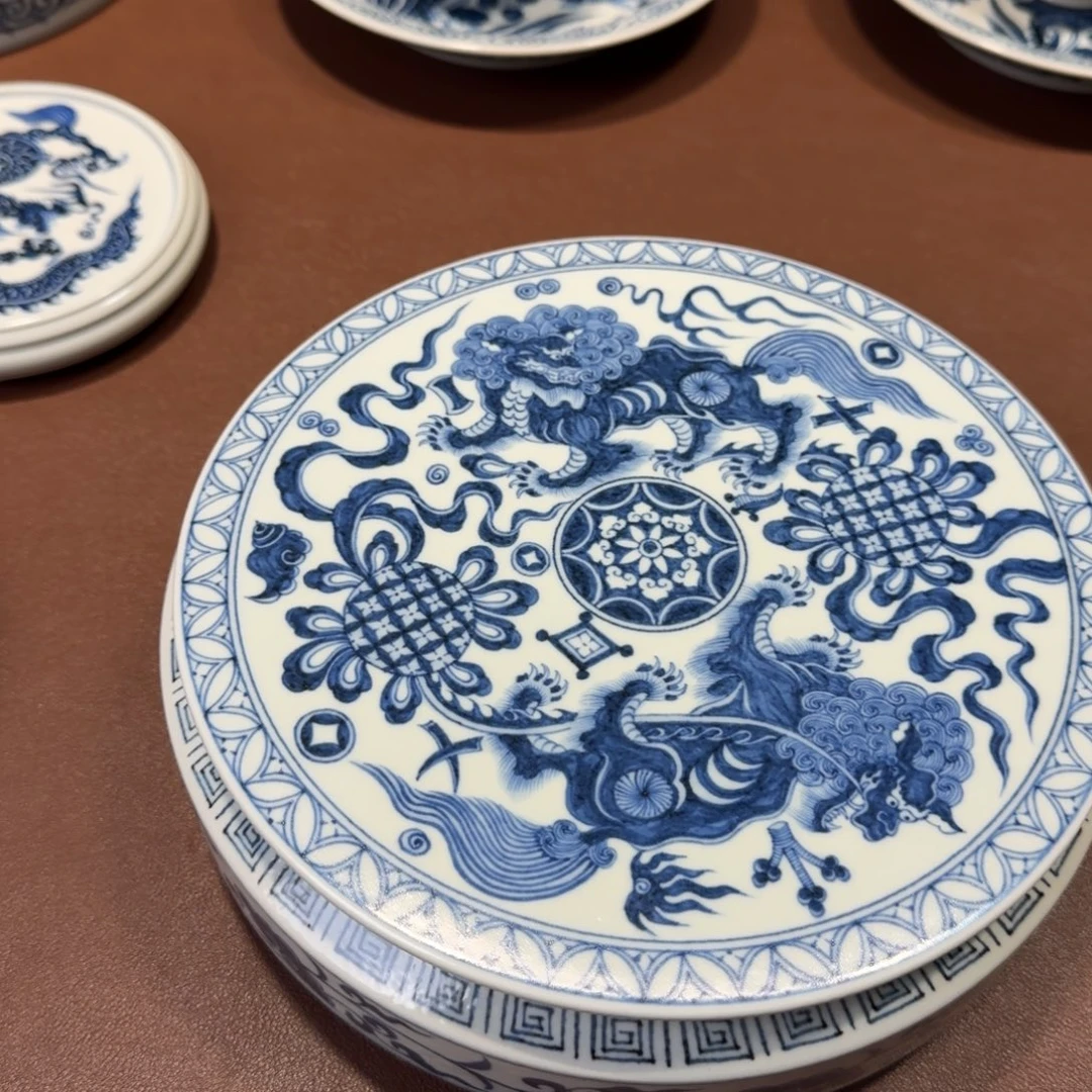 西***炮手工手绘茶具茶饼盒微瑕