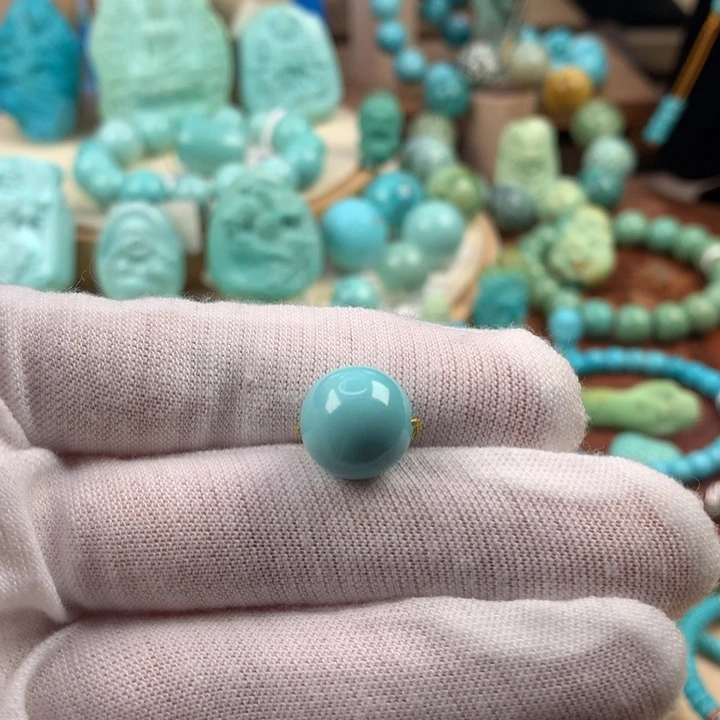 绿松石未镶嵌珠宝奇石12mm