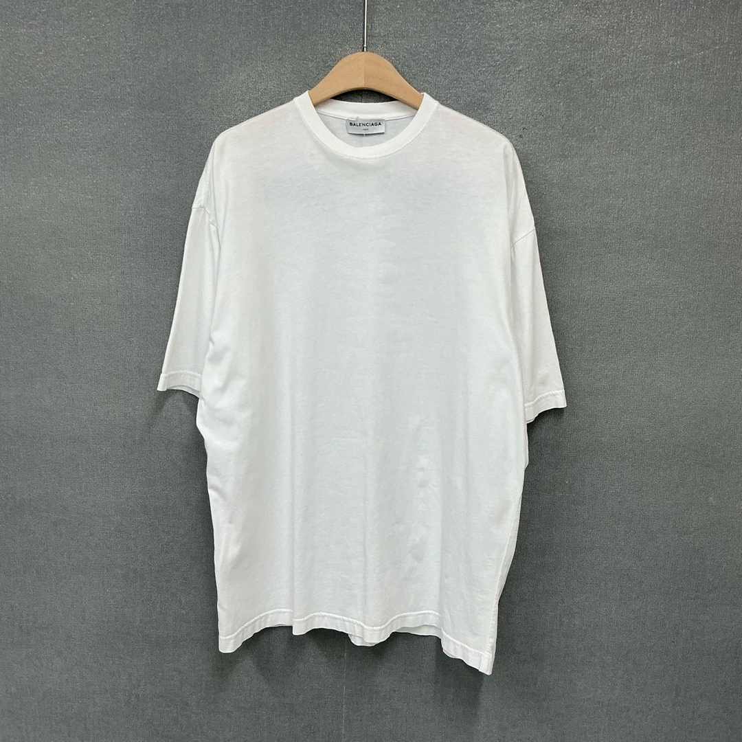 99新 Balenciaga/巴黎世家 背后梵文印花白色短袖T恤xs码