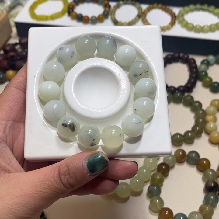 蛇纹石玉未镶嵌手链卡15