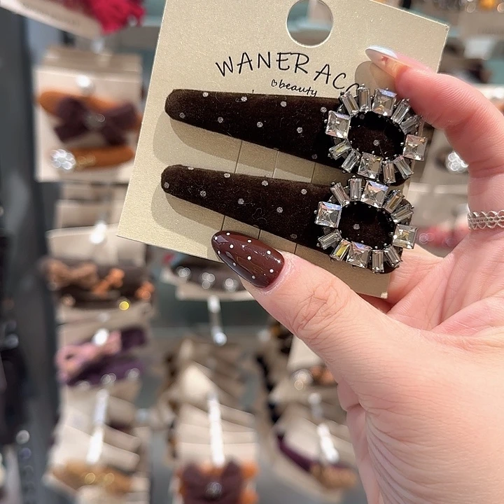 棕色波点圆钻掰掰夹