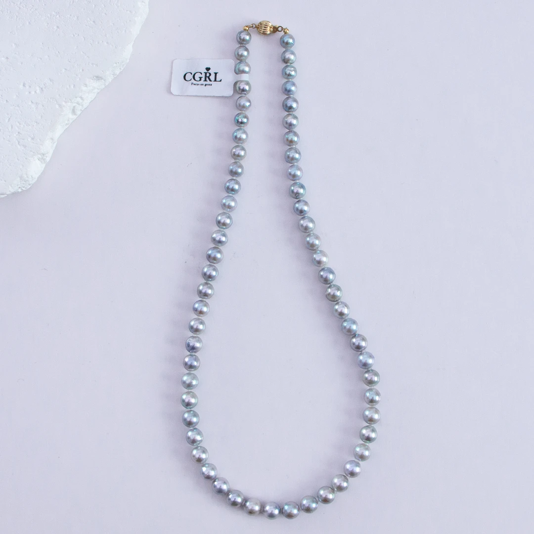 “小雨专享”海水珍珠 14K金 6-7mm  西泽尔证书真多麻珍珠项链