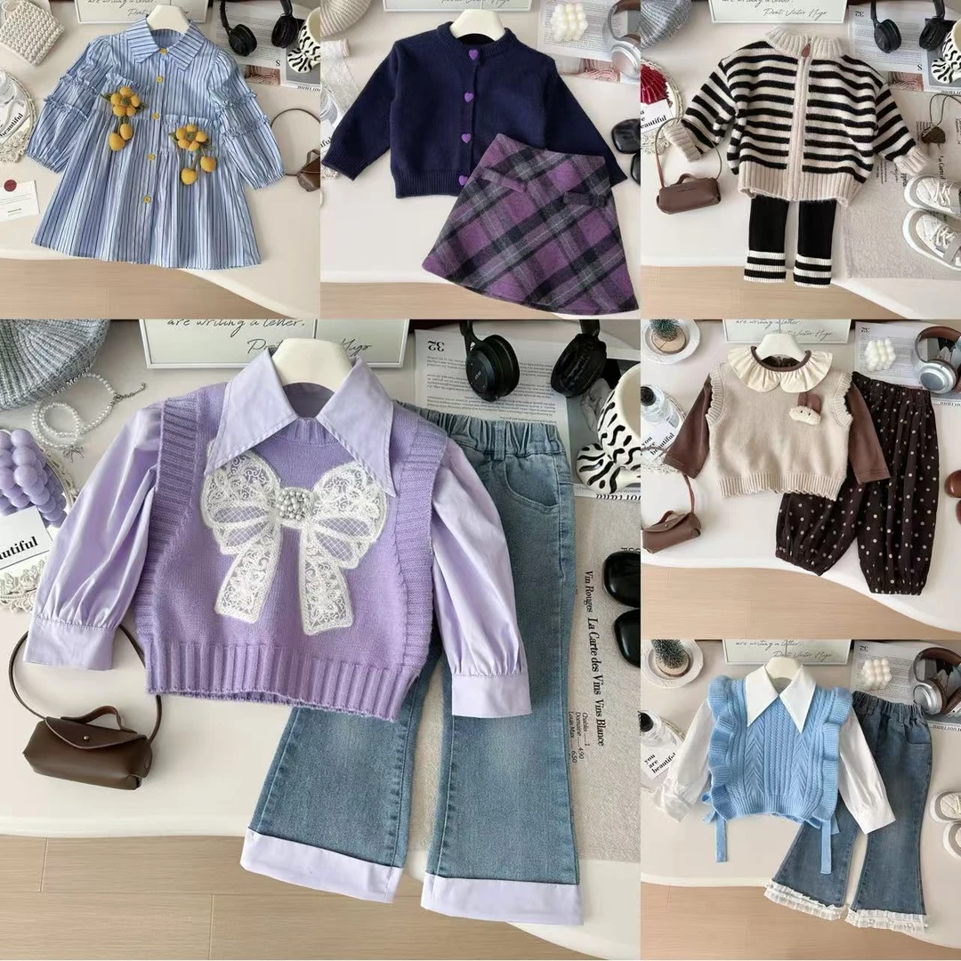 【K001-K065】女童秋季新款现货洋气套装连衣裙