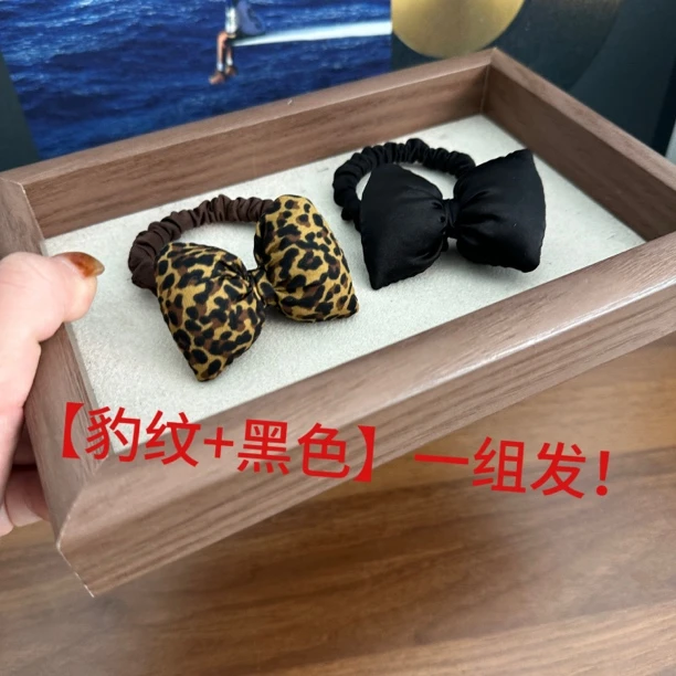【两个装】新韩系东大门豹纹+黑色发绳两个装福利款高级感