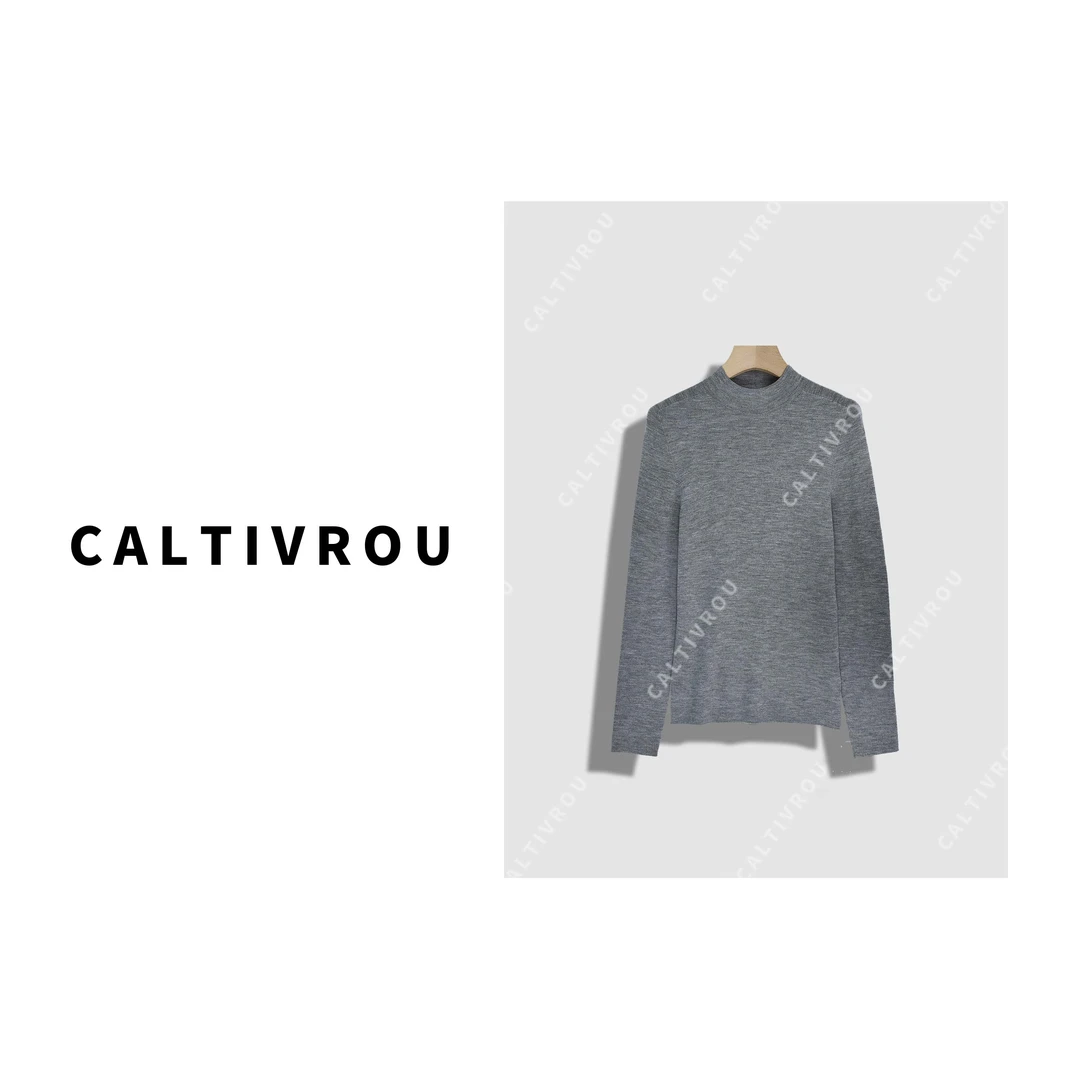 Caltivrou【蕊蕊】纯色半高领软糯打底衫-Y18323