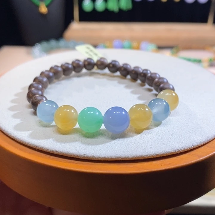 翡翠未镶嵌吊坠(不含链)翡翠浓彩色手串