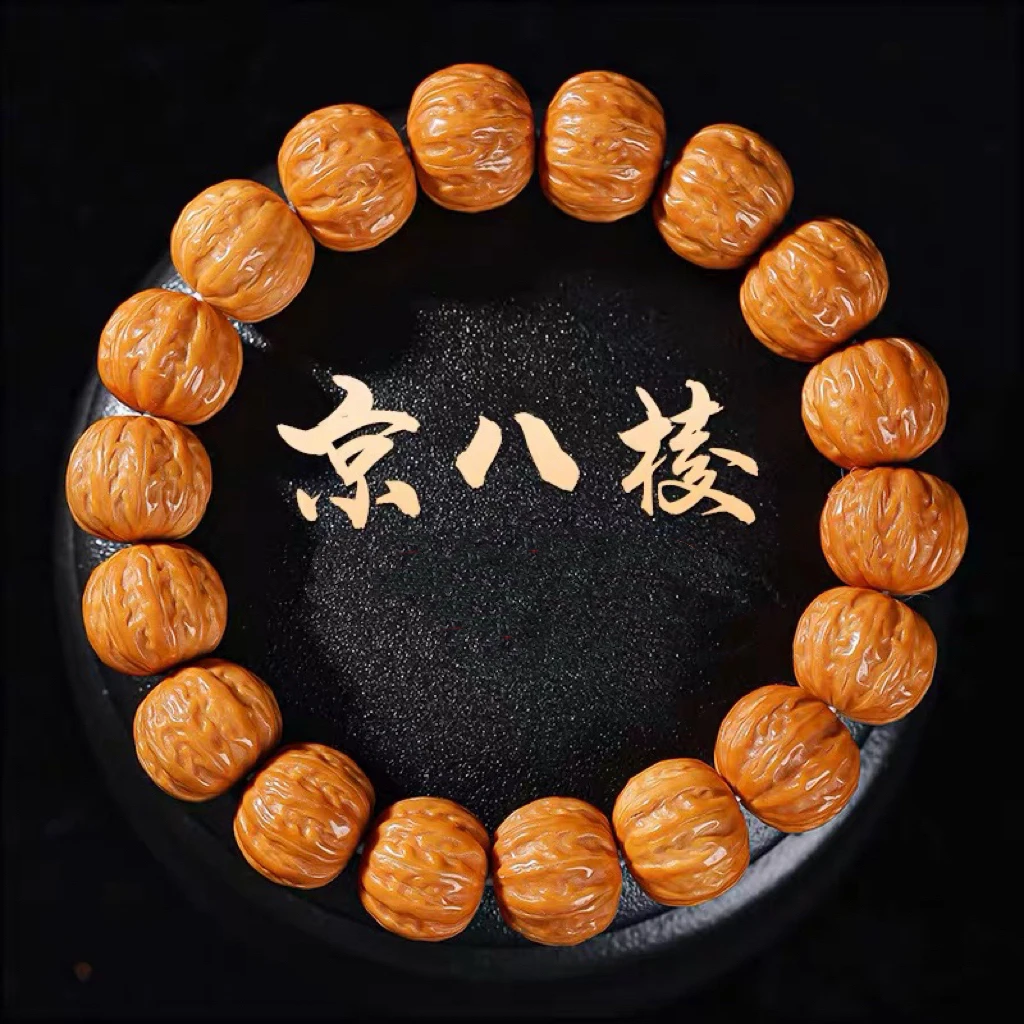 精品雕刻大粗筋猴头京八棱手串男菩提文玩小核桃盘玩单籽配饰