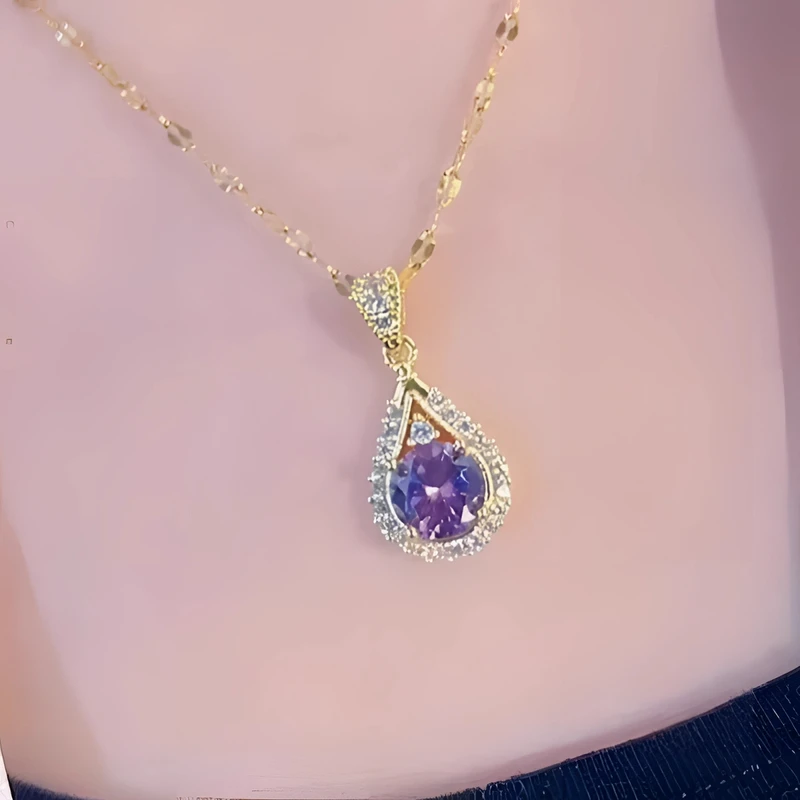 钛钢项链 【520限定】气质轻奢时尚百搭小众简约紫色精致满灵动优雅