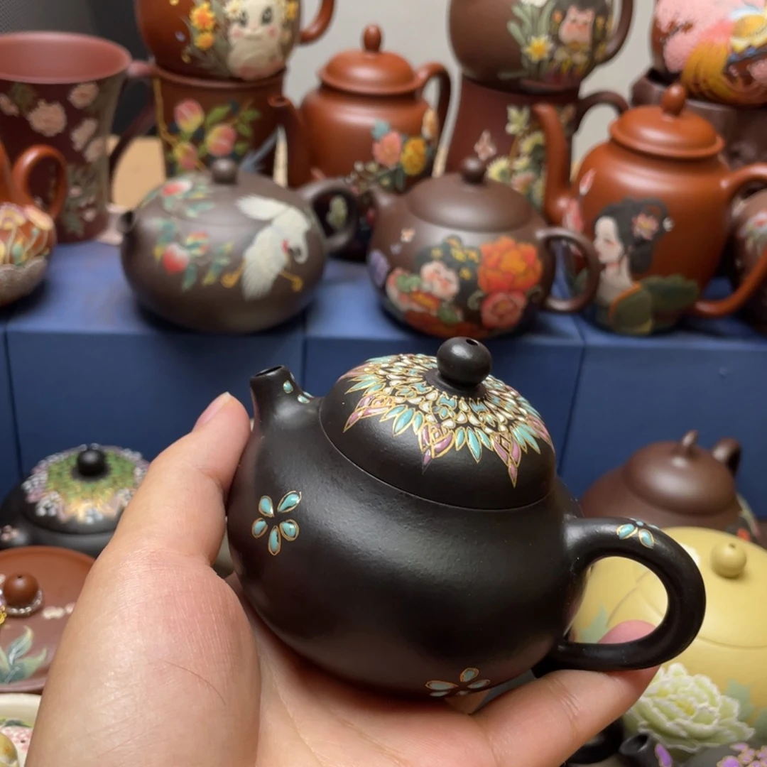 ****堂茶杯紫泥紫砂主人杯150cc