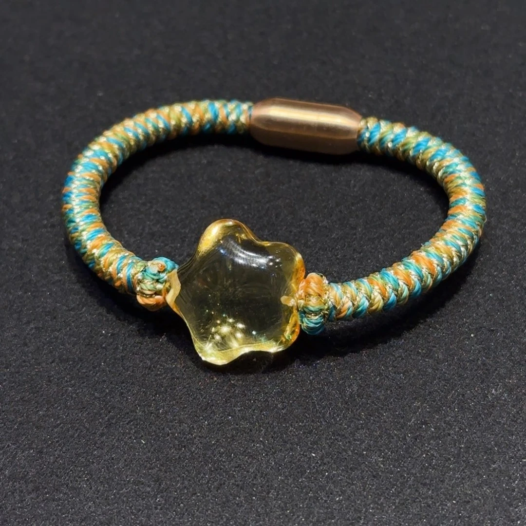 琥珀未镶嵌珠宝奇石星河手绳S码