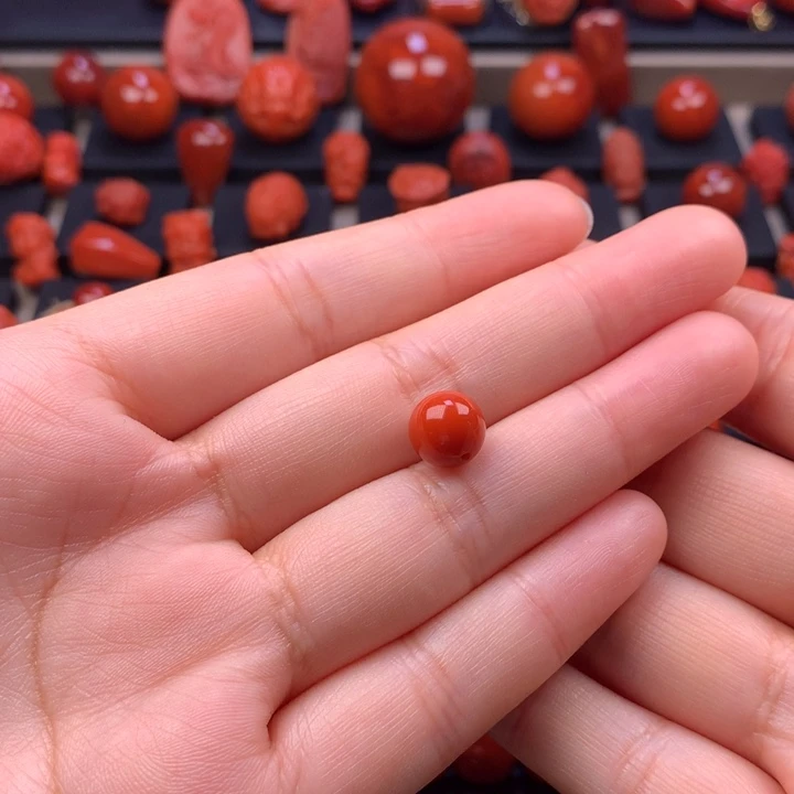 南红玛瑙未镶嵌圆珠单珠9MM
