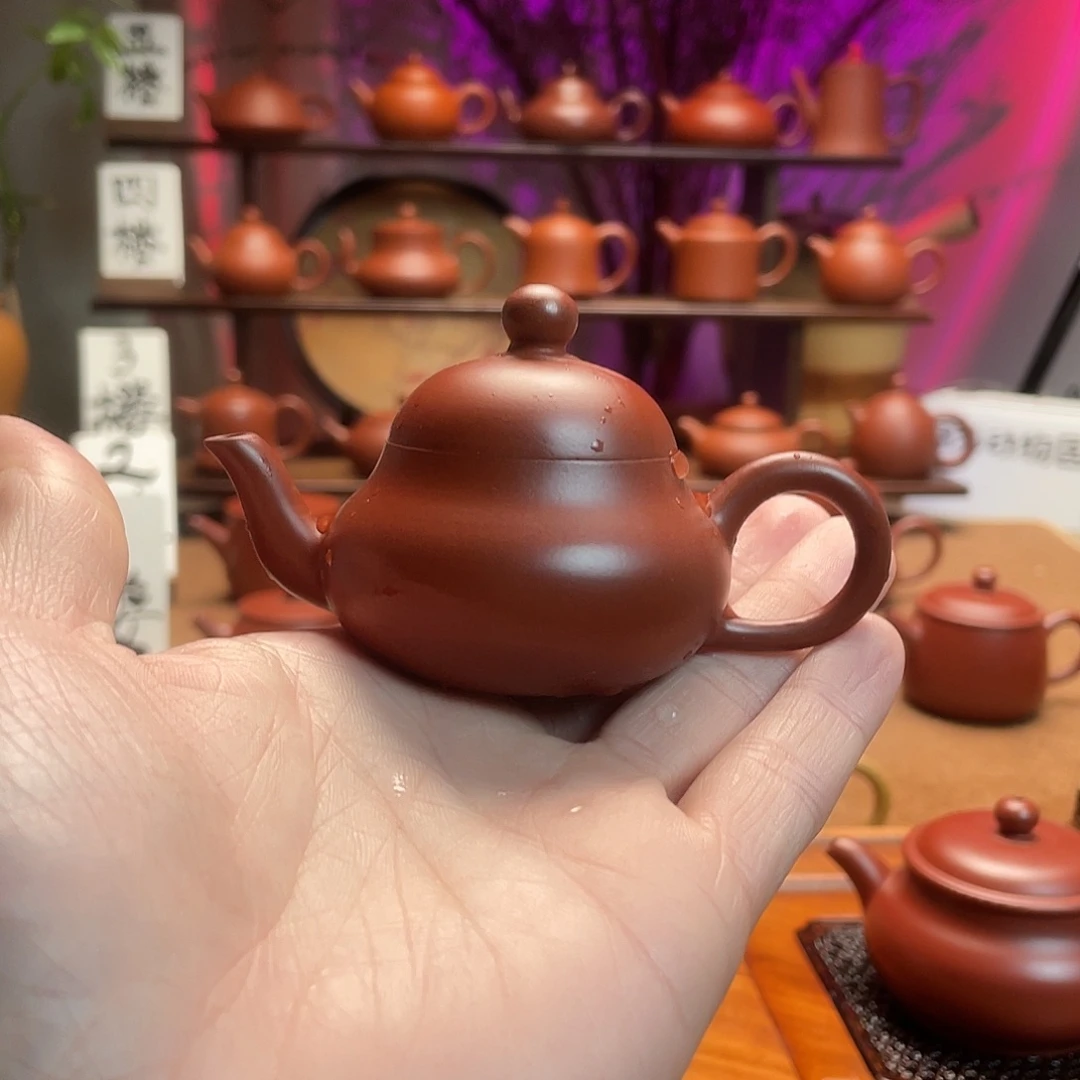 紫砂茶壶老**多朱泥梨壶50cc