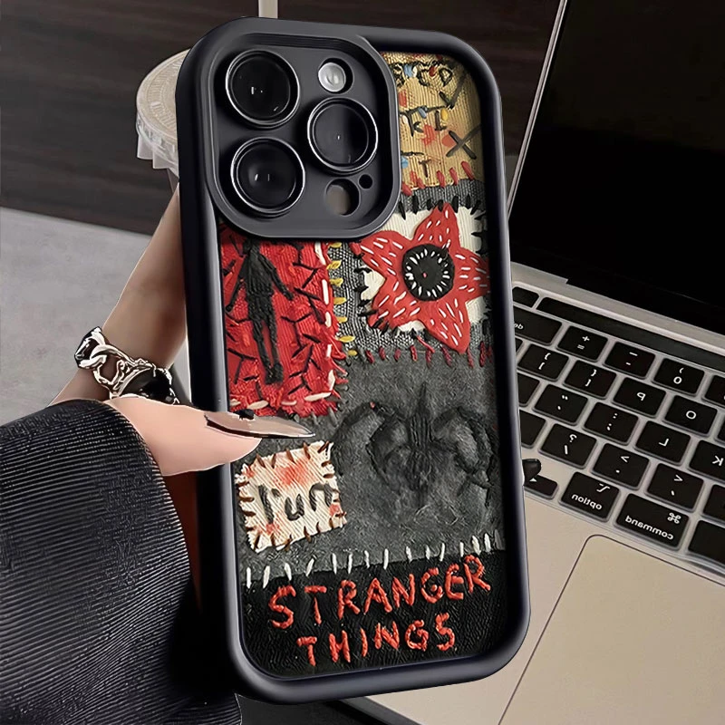 平面怪奇物语适用iphone17苹果手机壳1615promax金刚砂14软131211