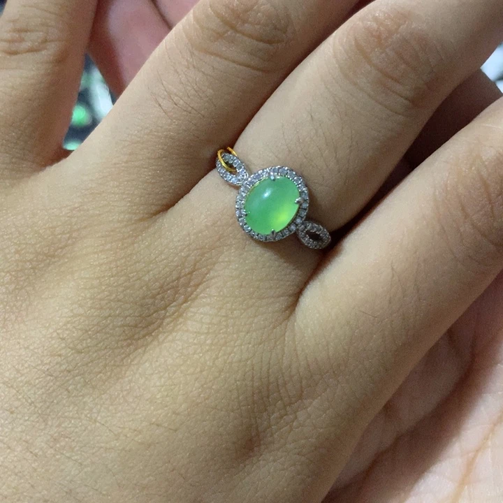 银S925镶嵌翡翠耳饰