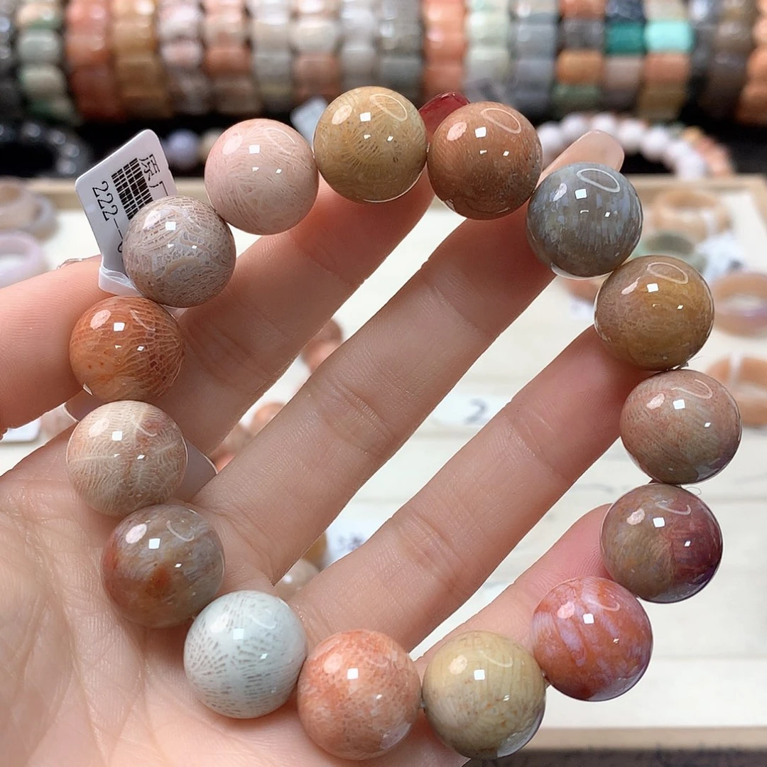 硅化珊瑚（珊瑚玉）手链未镶嵌7***j186