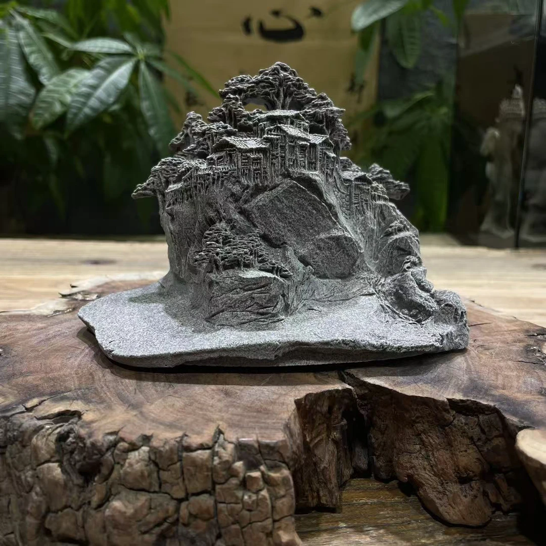 创意款 青砂石大号假山树林摆件造景 鱼缸盆栽桌面