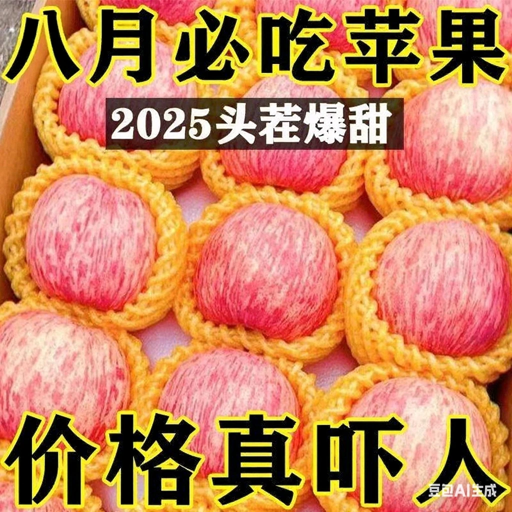 正宗山东红富士苹果新鲜脆甜多汁营养丰富产地直发头茬爆甜水果
