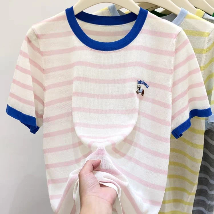 曼雪菲小狗条纹针织