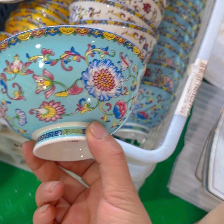 瓷片珐琅彩碗六个微瑕4.5寸