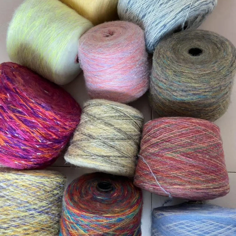 清仓处理马海毛喷毛纱毛线手工编织帽子围巾披肩不起球线柔软不扎