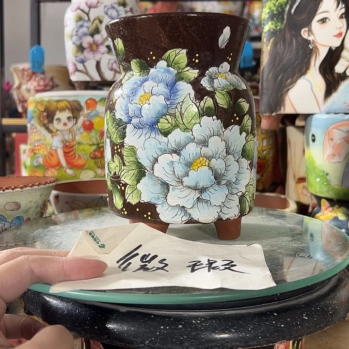 景德镇手绘花盆满38包邮