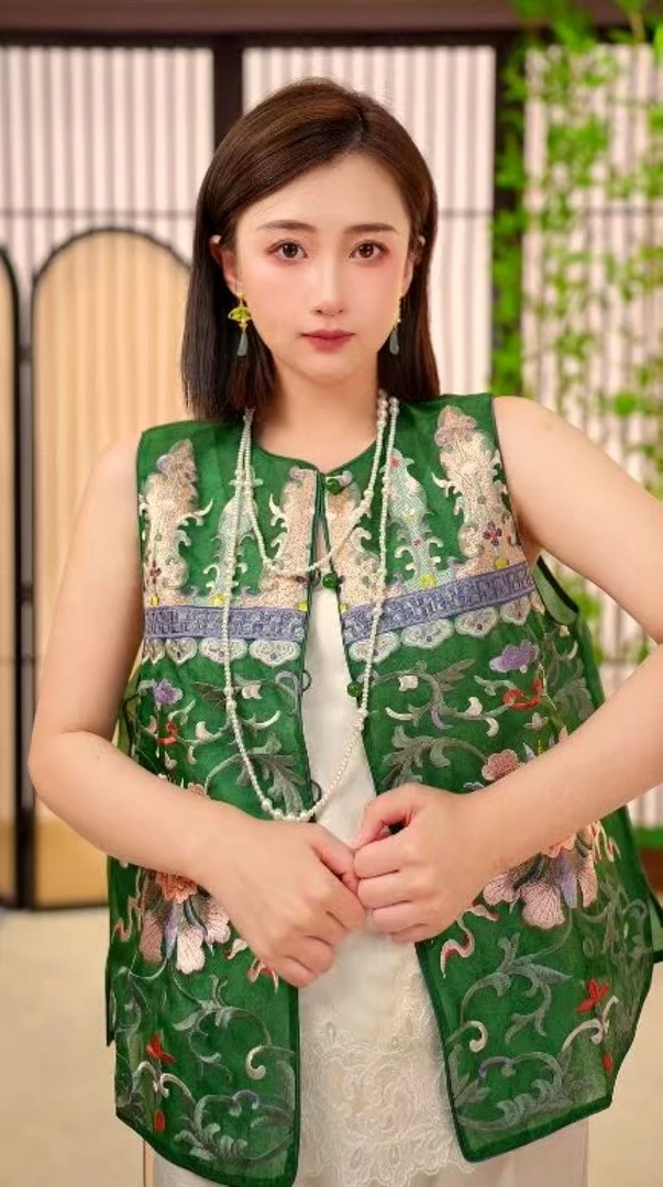 [风华绝代]H6202夏季南油档口新款刺绣百搭国风马甲-403热热