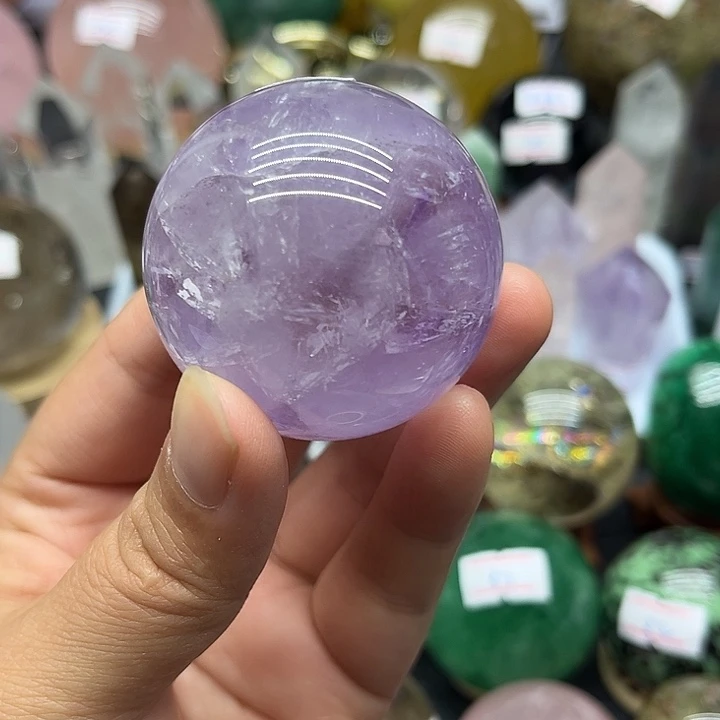 盐***し珠宝半成品未镶嵌水晶145克紫水晶球