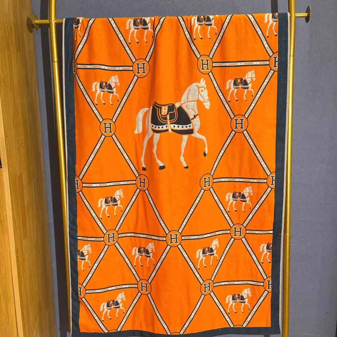 【浴巾-爱马橙-80】80*160cm纯棉吸水亲肤成人大浴巾