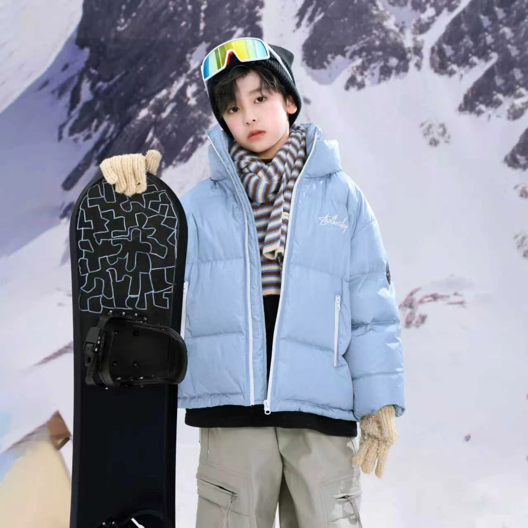 潮童冬装潮牌滑雪面包羽绒服2025新款青少年户外防水防寒外套6109