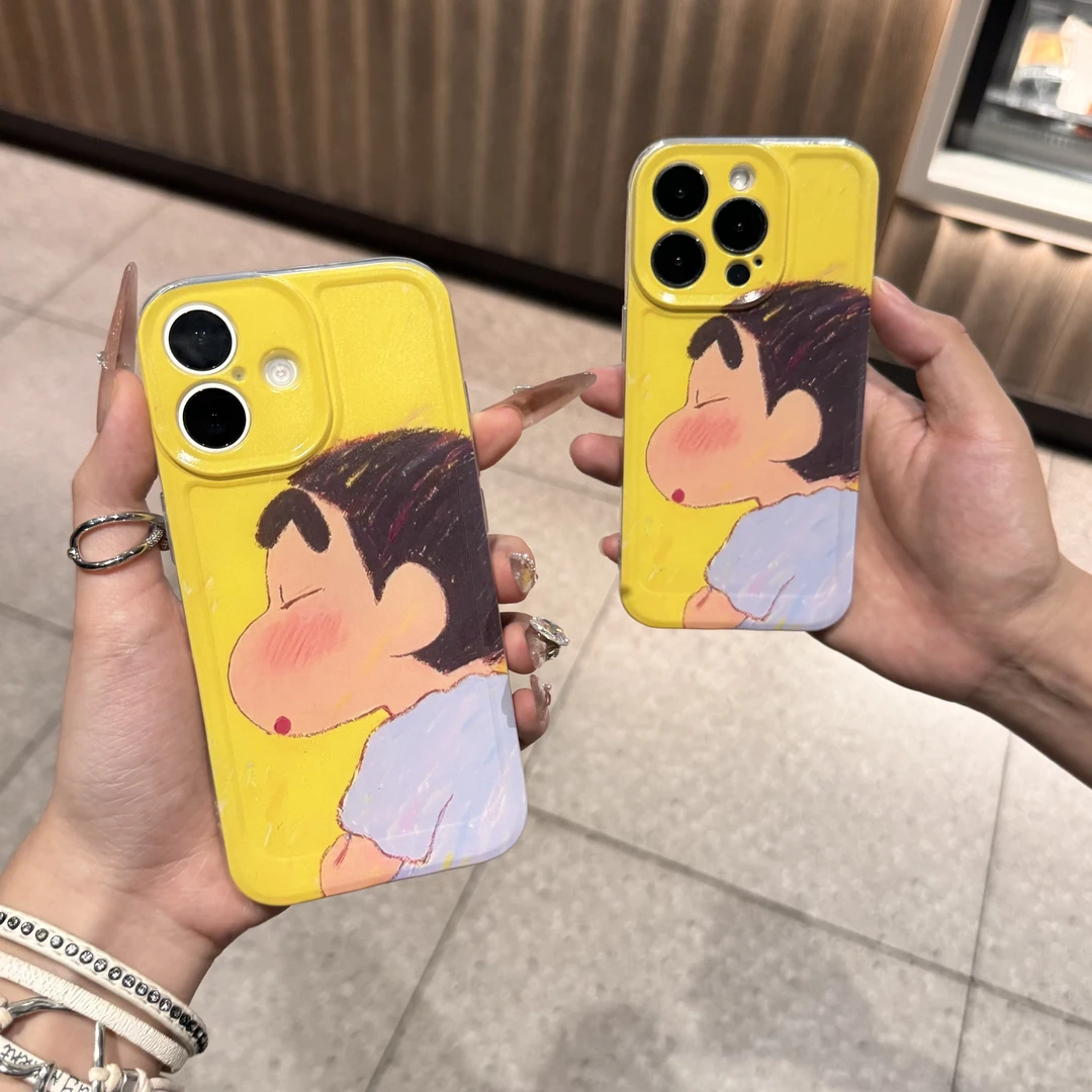 UWCYXOM可爱小新适用苹果16promax手机壳15太空壳小米华为