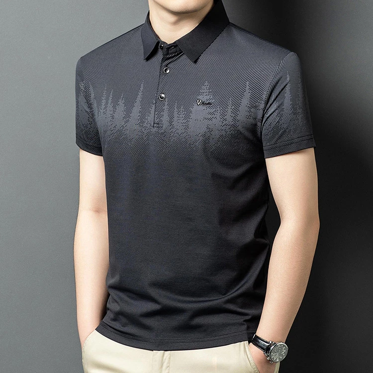 鄂尔多斯市产男短袖薄款夏季polo衫宽松休闲透气男士时尚高档速干