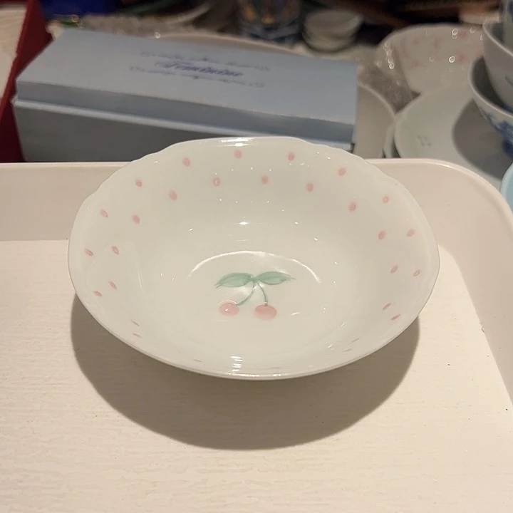 S***y瓷小点点樱桃盘子超润