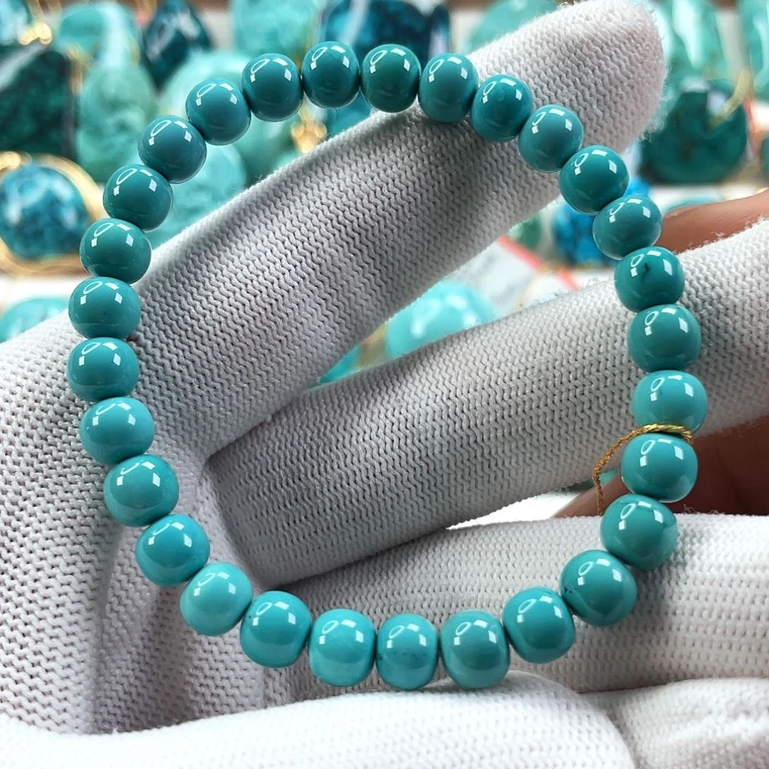 绿松石未镶嵌车挂直径6.8