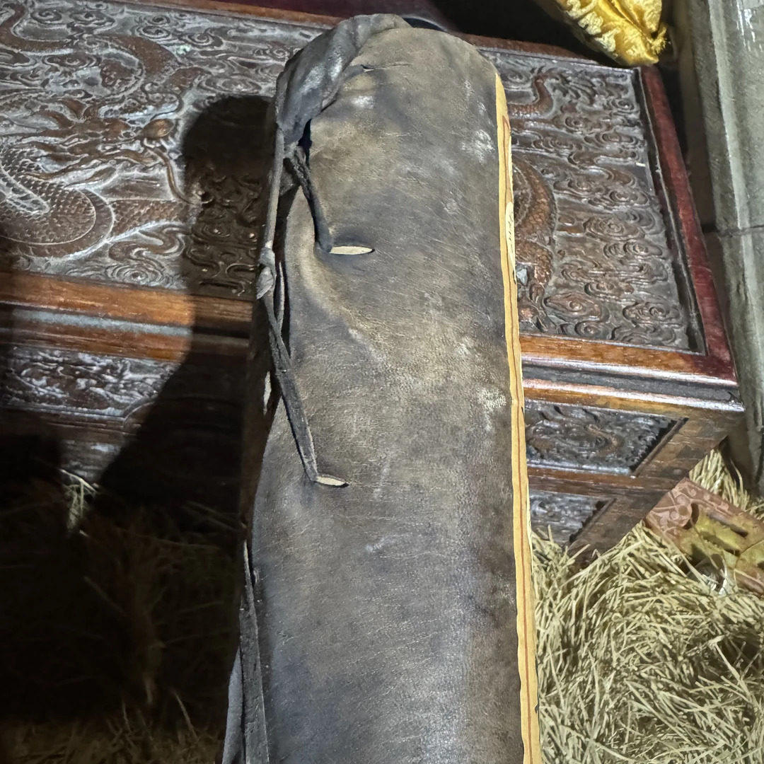 【闪购商品】木摆件牛短筒複古風完整