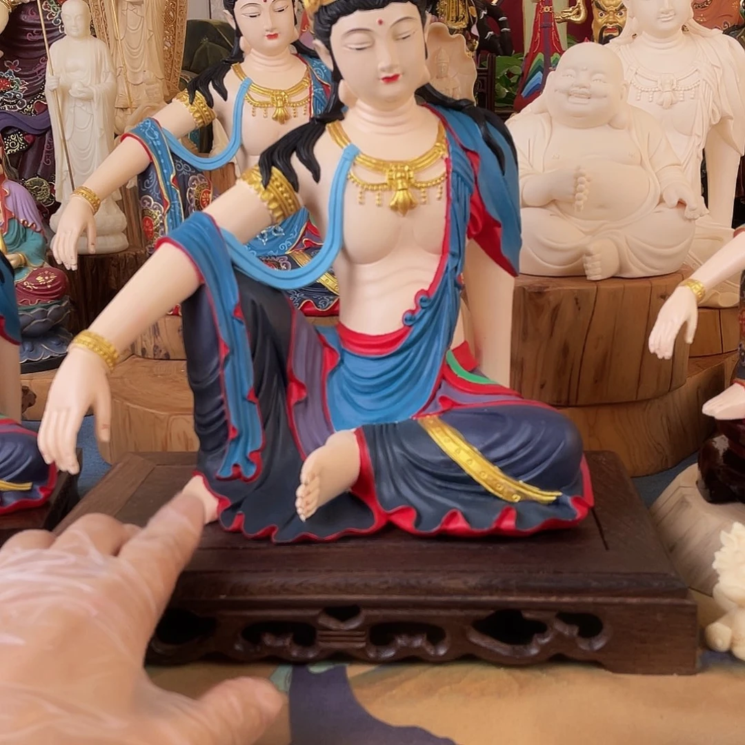 一***你石材自在观音摆件30