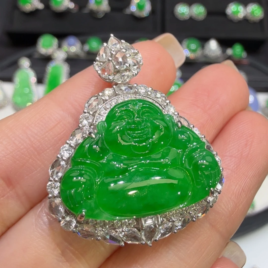 翡翠18K金镶嵌颈饰收到货48小时鉴赏期