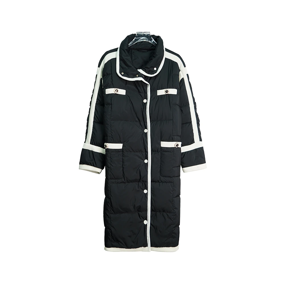 X9653【上新】高级感撞色小香风白鸭绒羽绒服