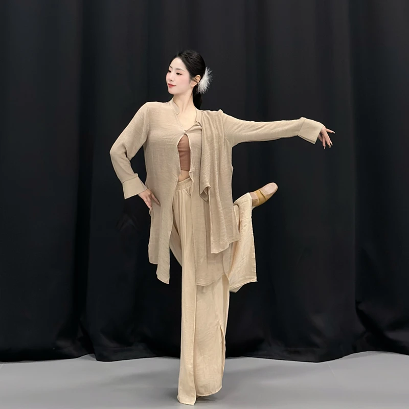 现代舞衬衫飘逸春夏款练功服宽松上衣舞蹈生日常可穿古典舞演出服