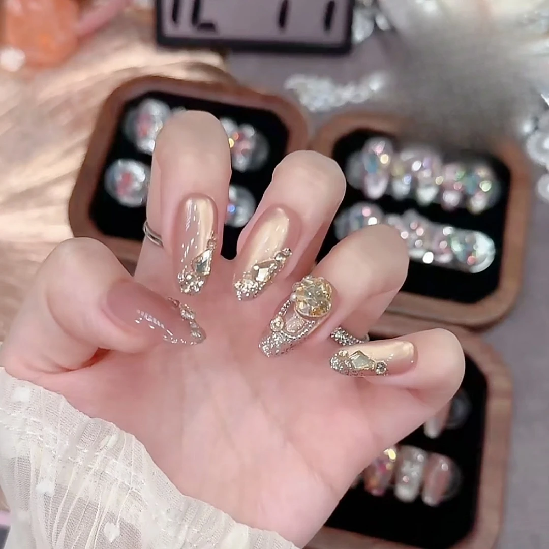 【反转巴黎】纯手工穿戴美甲猫眼立体浮雕手绘光疗软甲手绘美甲