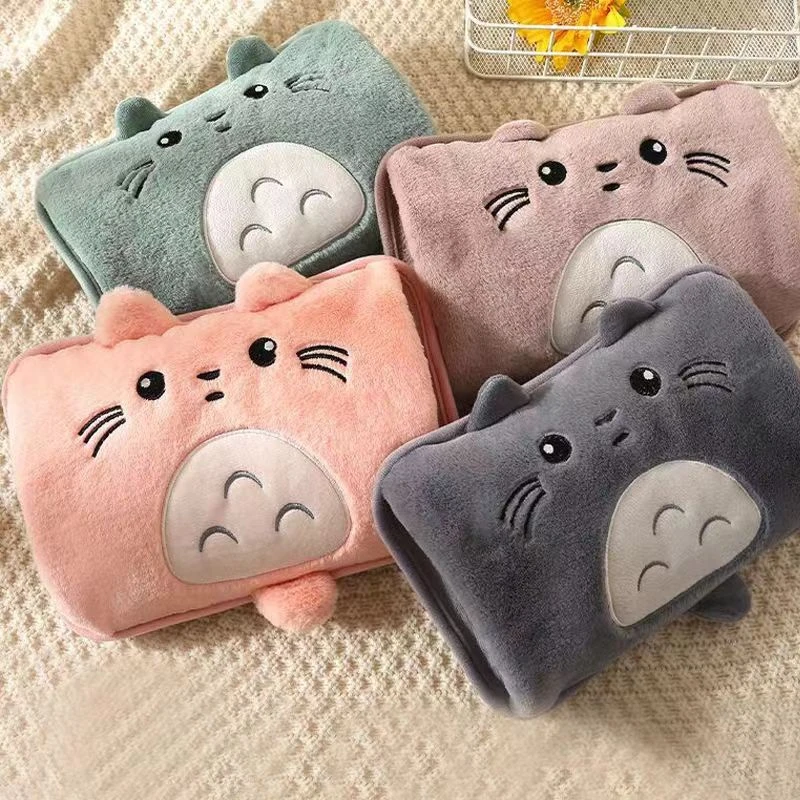 毛绒龙猫电热水袋防爆暖手宝暖水袋电热宝学生可爱暖宝宝敷肚子qt