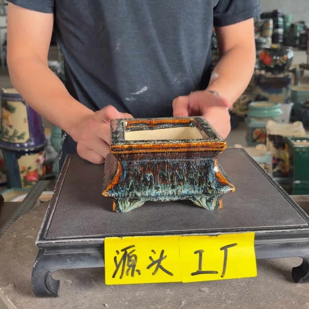 一风堂石湾花盆。内口10*6