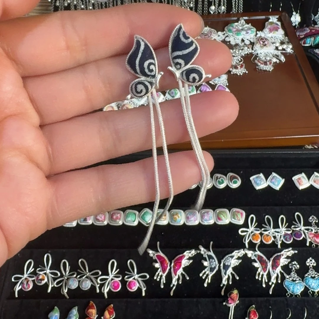 织绣乐*悠民族刺绣耳环