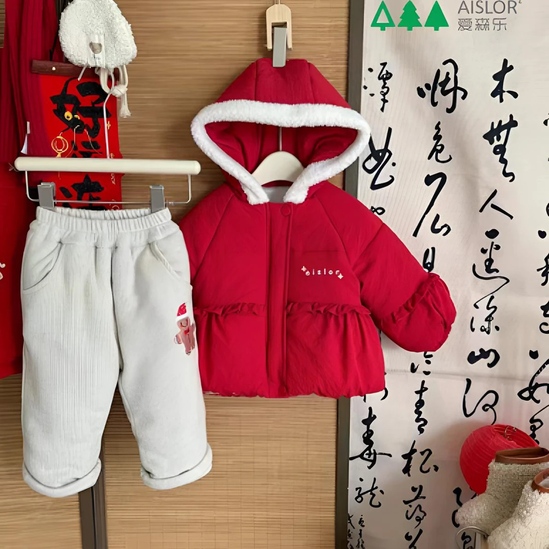 A9324套装秋冬喜庆过年拜年国风唐装衣服冬季男女宝满月周岁礼服