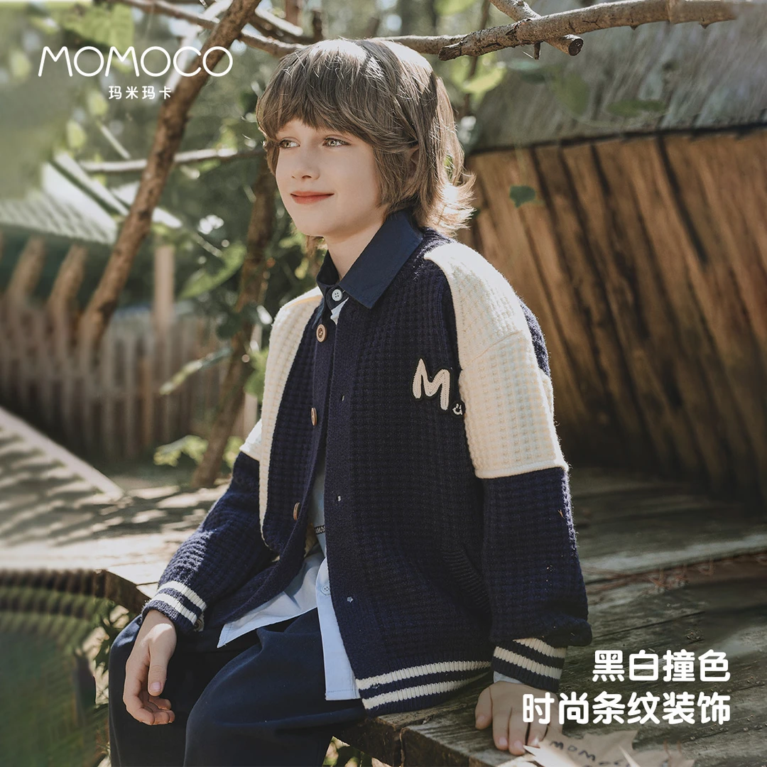 MOMOCO/玛米玛卡男童时尚毛衣秋季儿童韩版棒球服外套77330112003