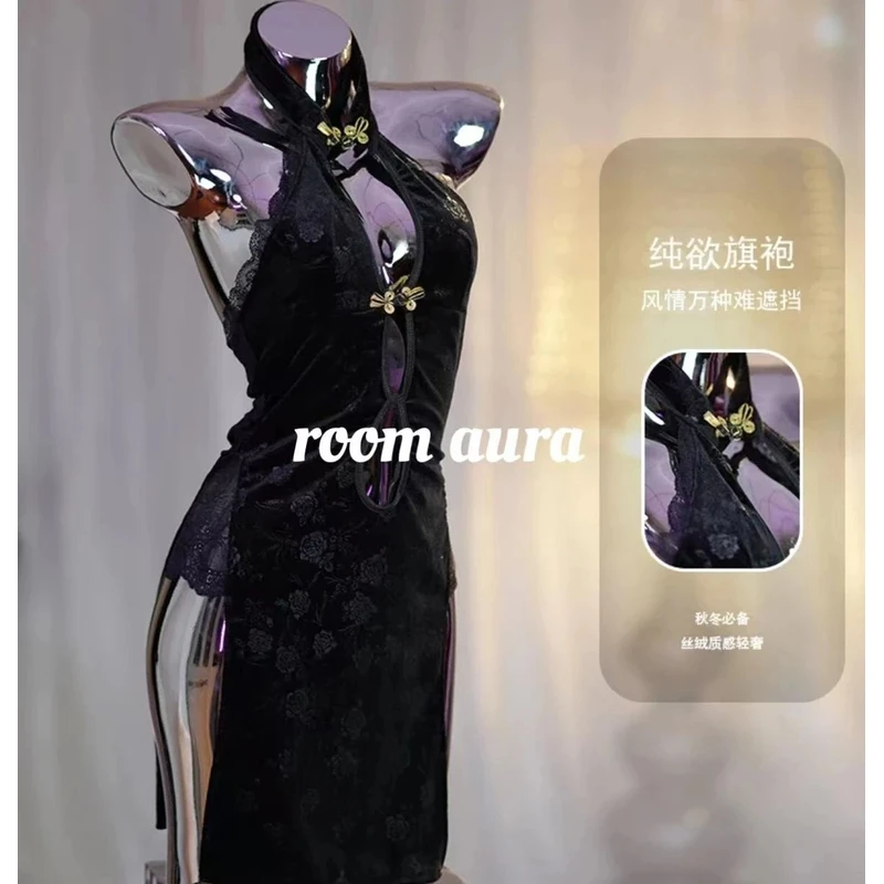 轻奢质感[国色天香】性感古风高开叉旗袍复古深纯欲旗袍高开叉战袍